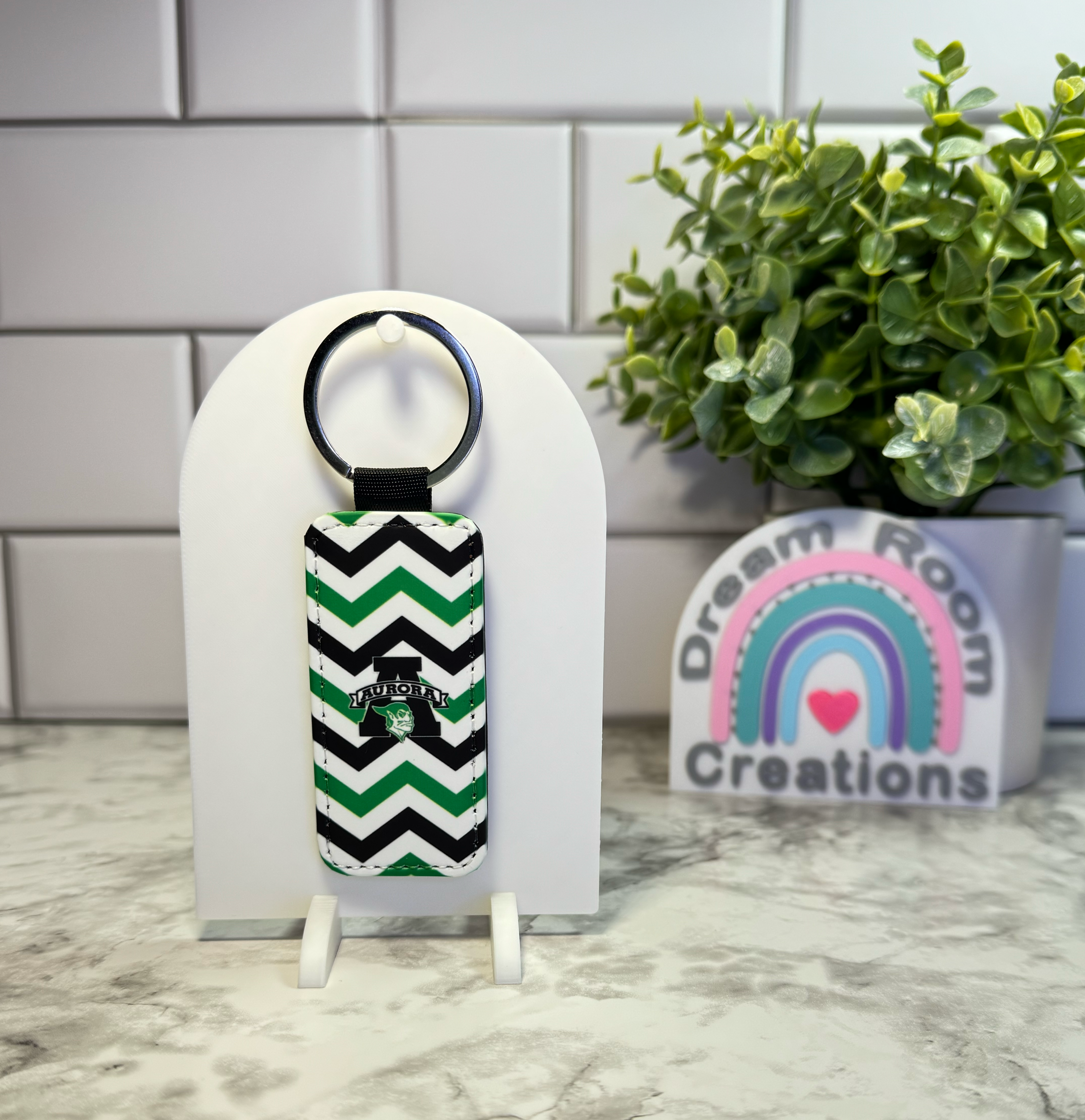 Aurora Rectangle Keychain Chevron