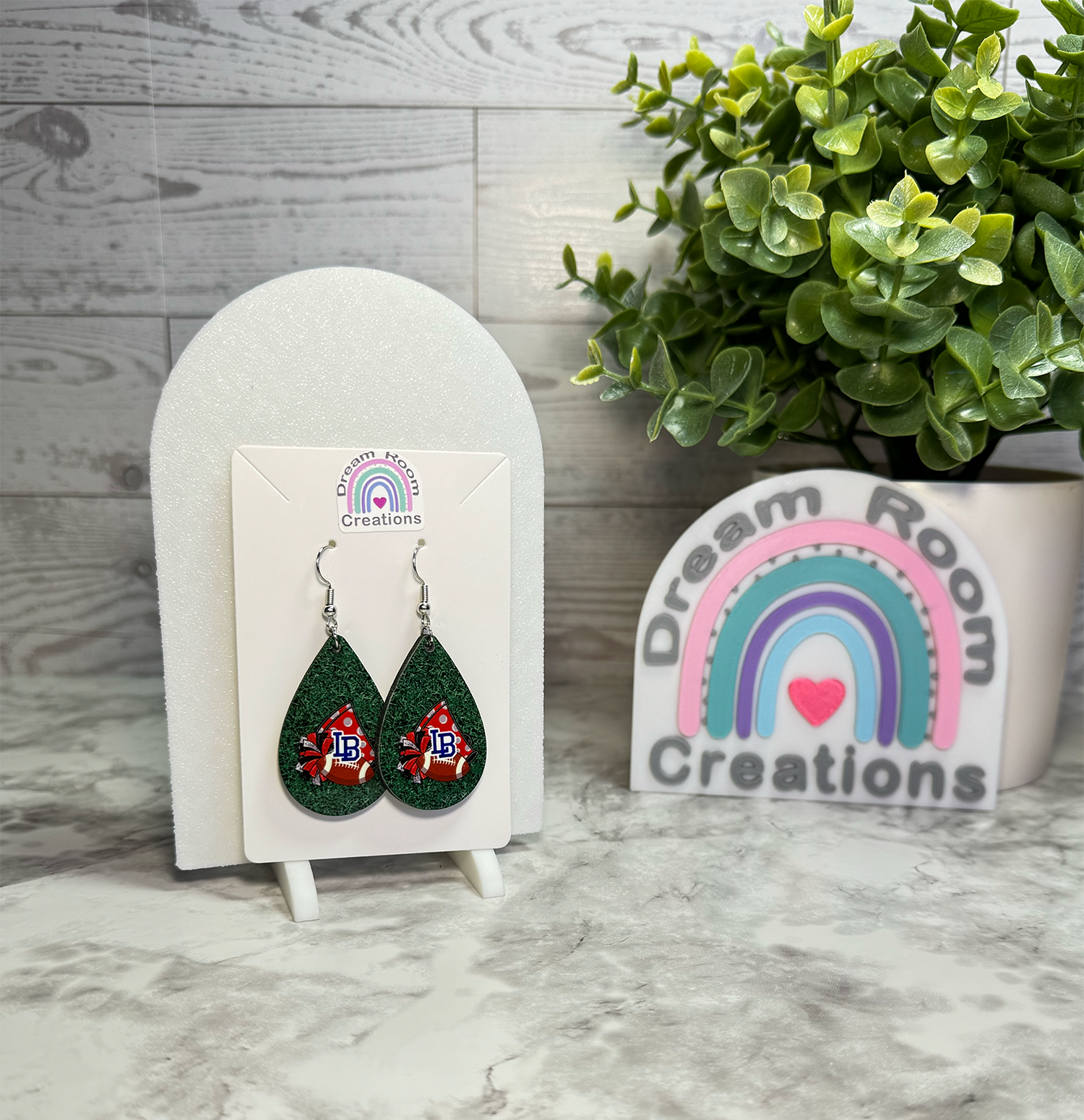 Liberty Benton Football Cheer Teardrop Earrings