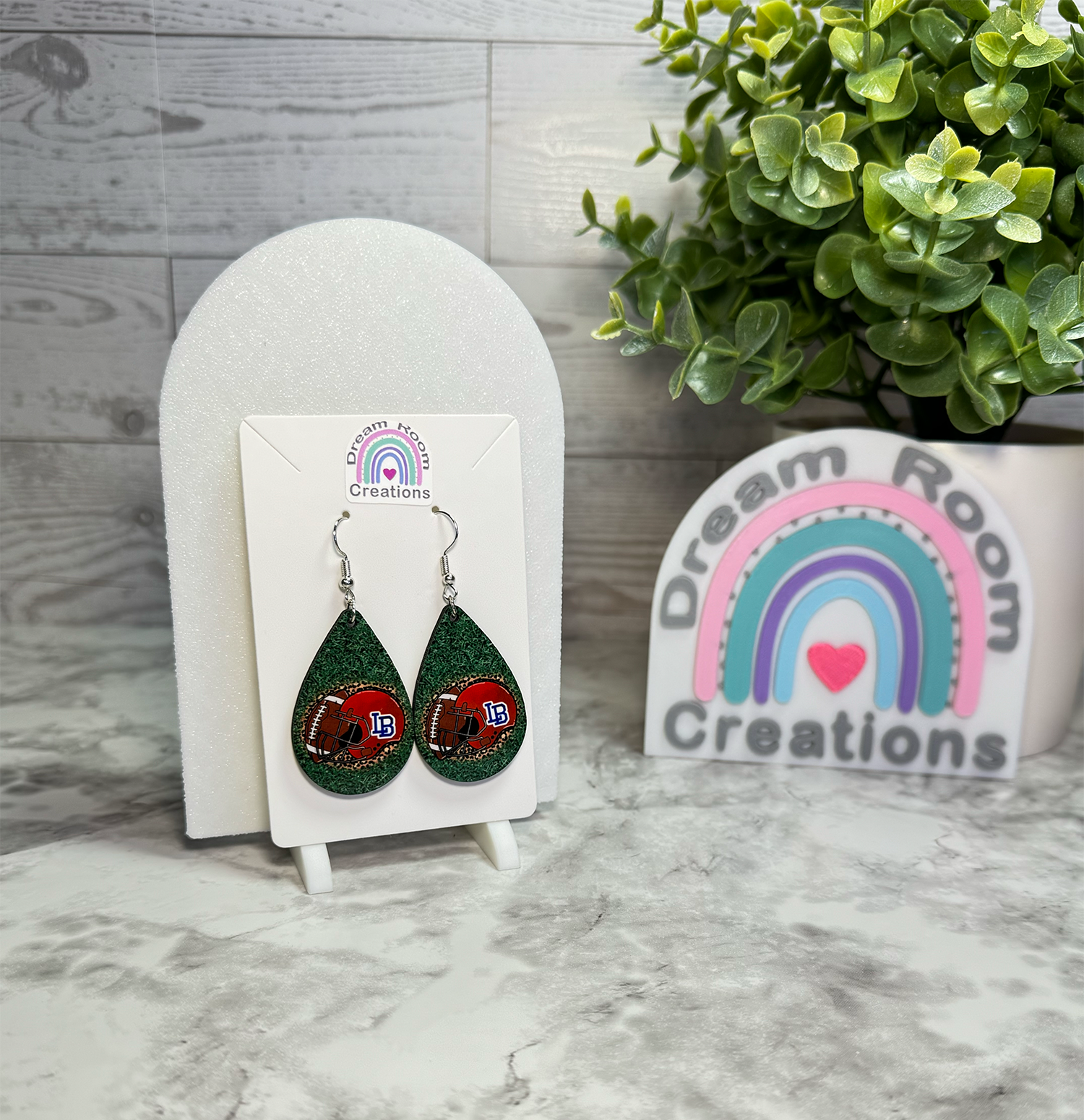 Liberty Benton Football Helmet Teardrop Earrings
