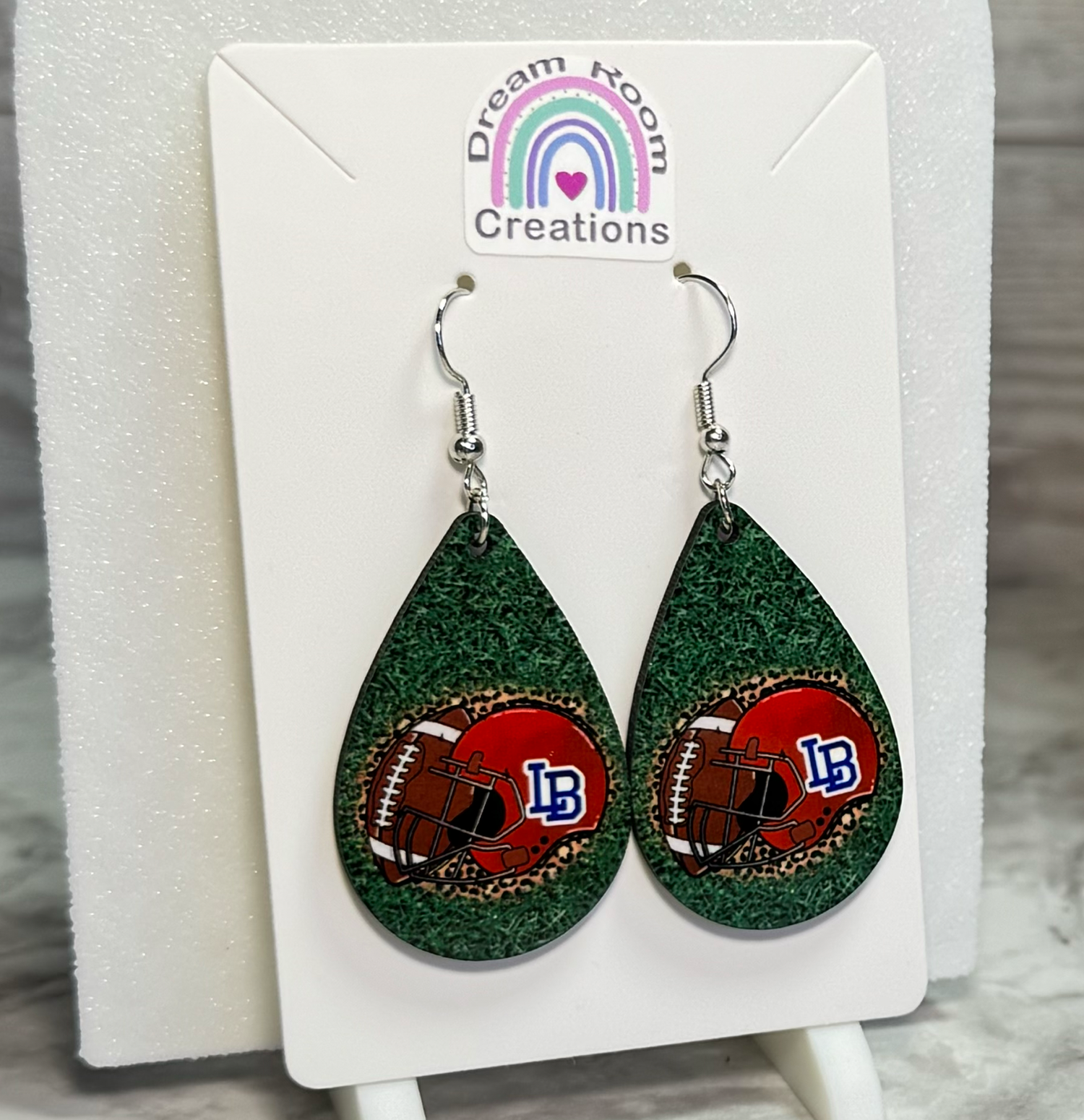 Liberty Benton Football Helmet Teardrop Earrings