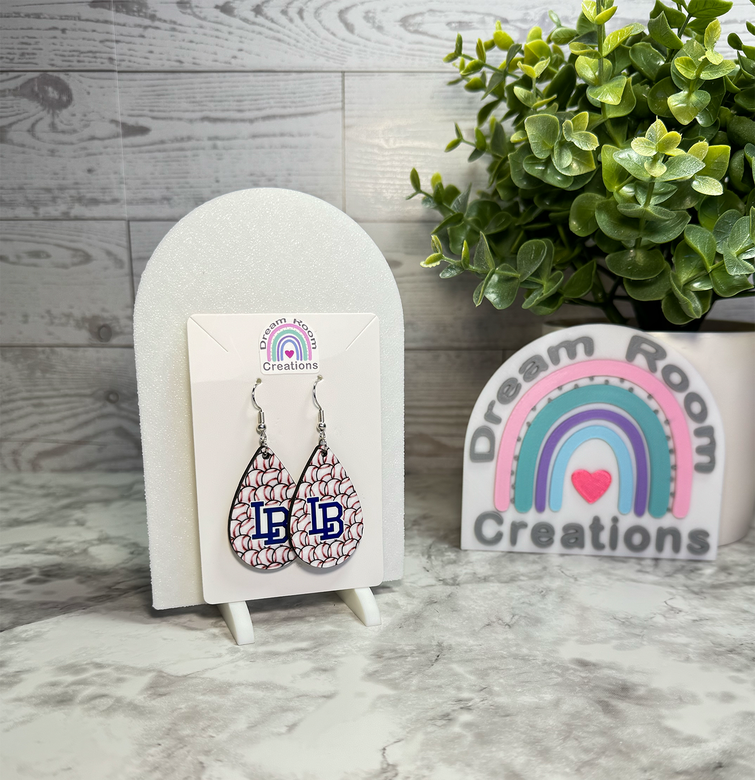 Liberty Benton LB Baseball Teardrop Earrings