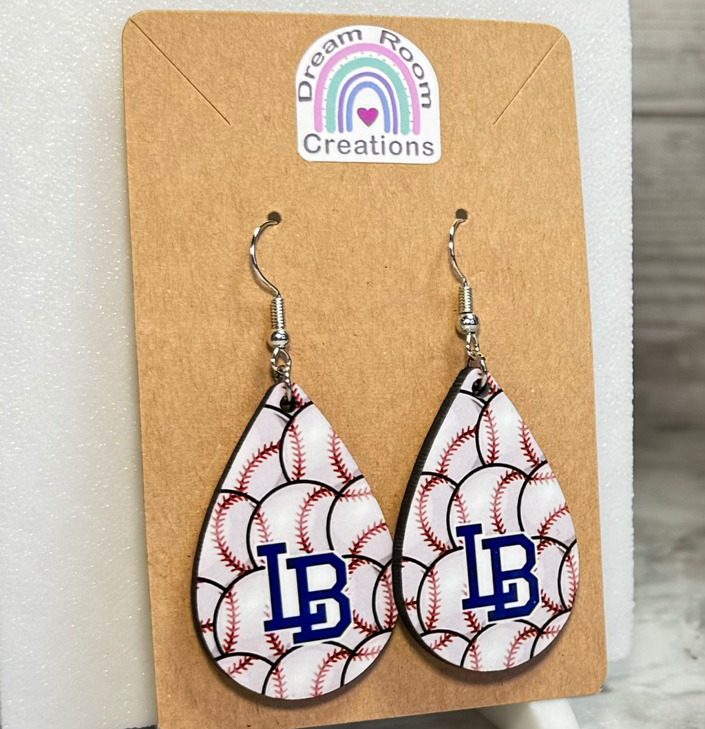 Liberty Benton LB Baseball Teardrop Earrings