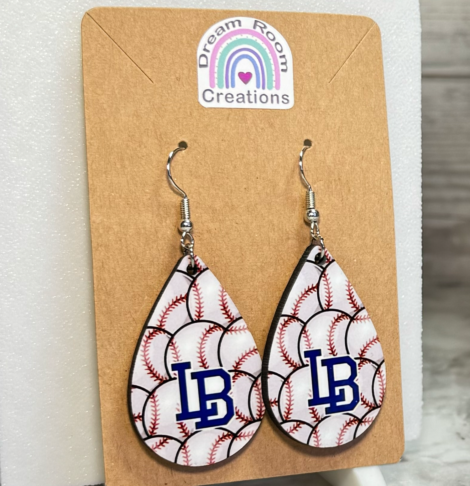 Liberty Benton LB Baseball Teardrop Earrings