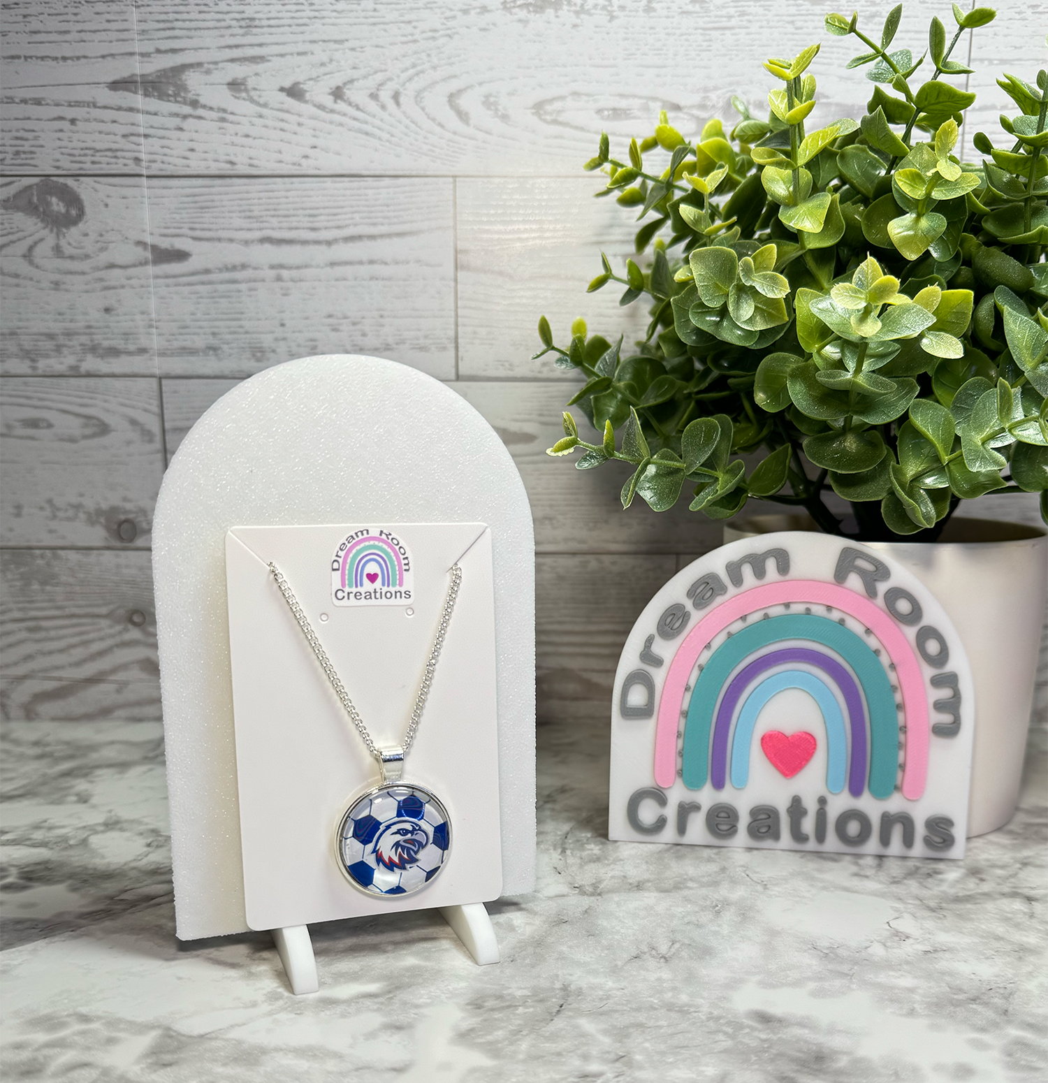 Liberty Benton Soccer Glass Necklace