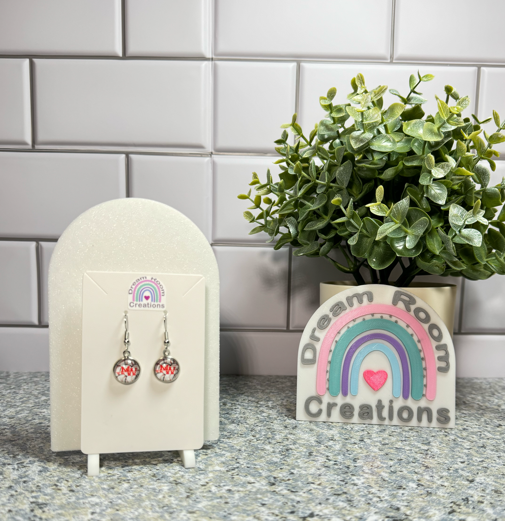 Mohawk Baseball Glass Dangle Earrings