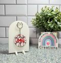 Mohawk Double Sided Round Baseball Keychain