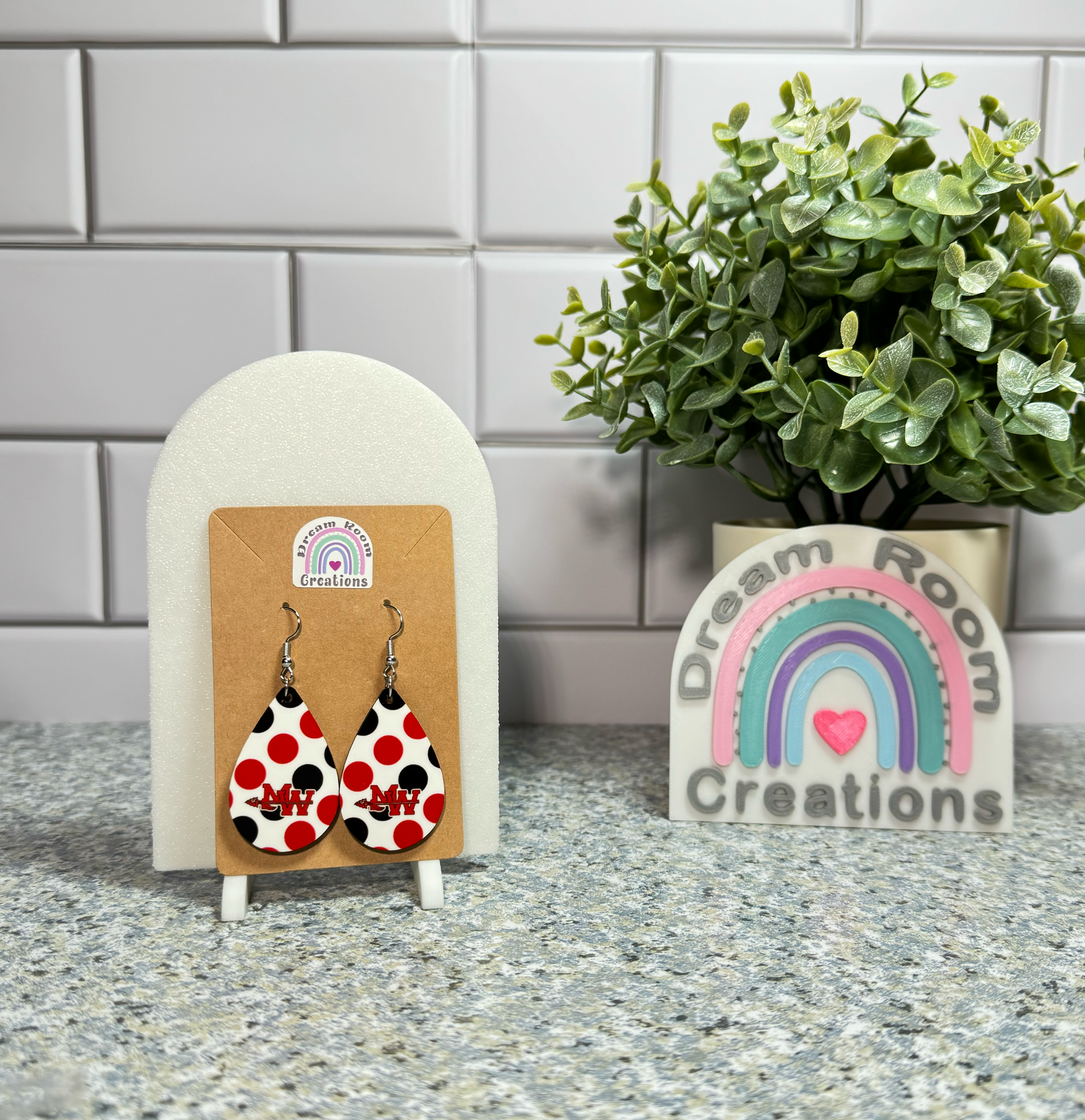 Mohawk Big Dots Teardrop Earrings