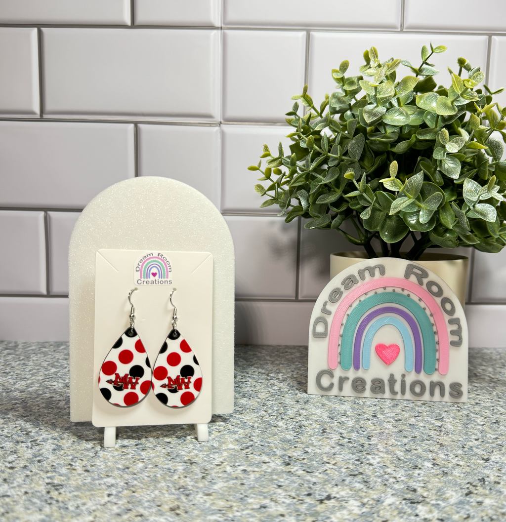 Mohawk Big Polka Dots Teardrop Earrings