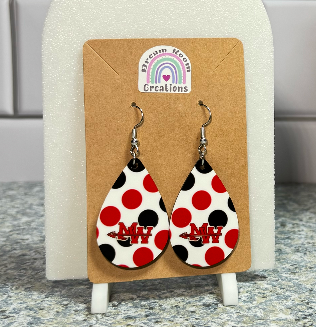 Mohawk Big Dots Teardrop Earrings