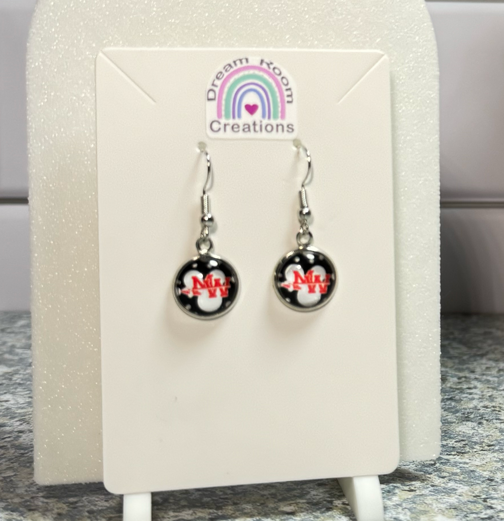 Mohawk Polka Dot Glass Dangle Earrings