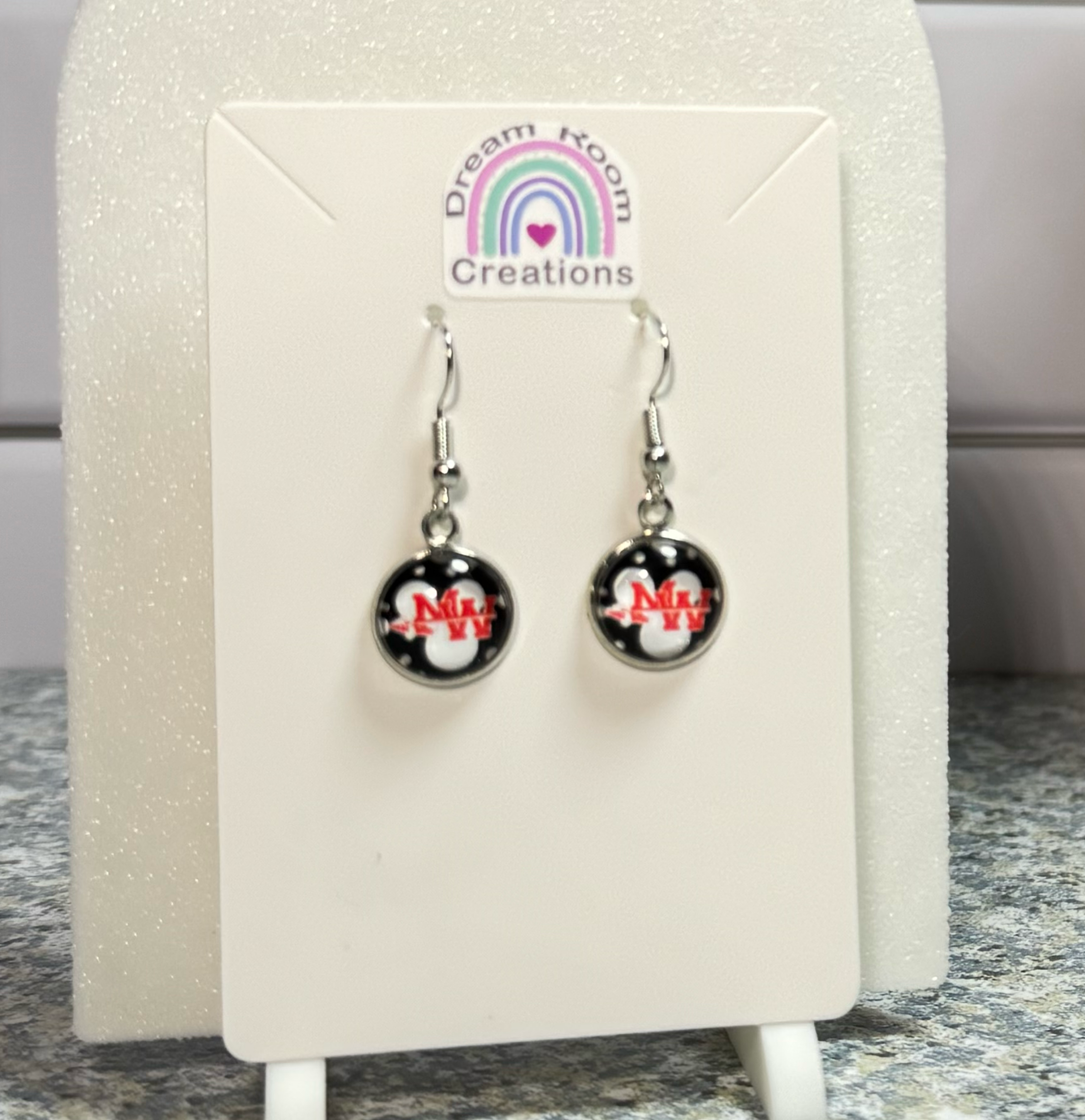 Mohawk Polka Dot Glass Dangle Earrings