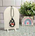 Mohawk Black & White Polka Dots Teardrop Necklace
