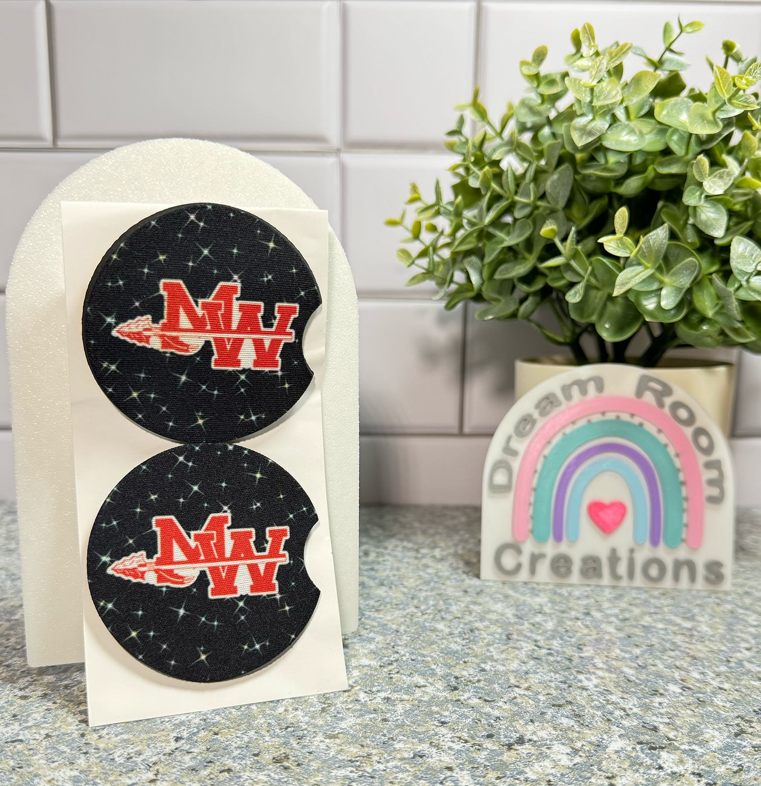 Mohawk Black Flares Car Coasters