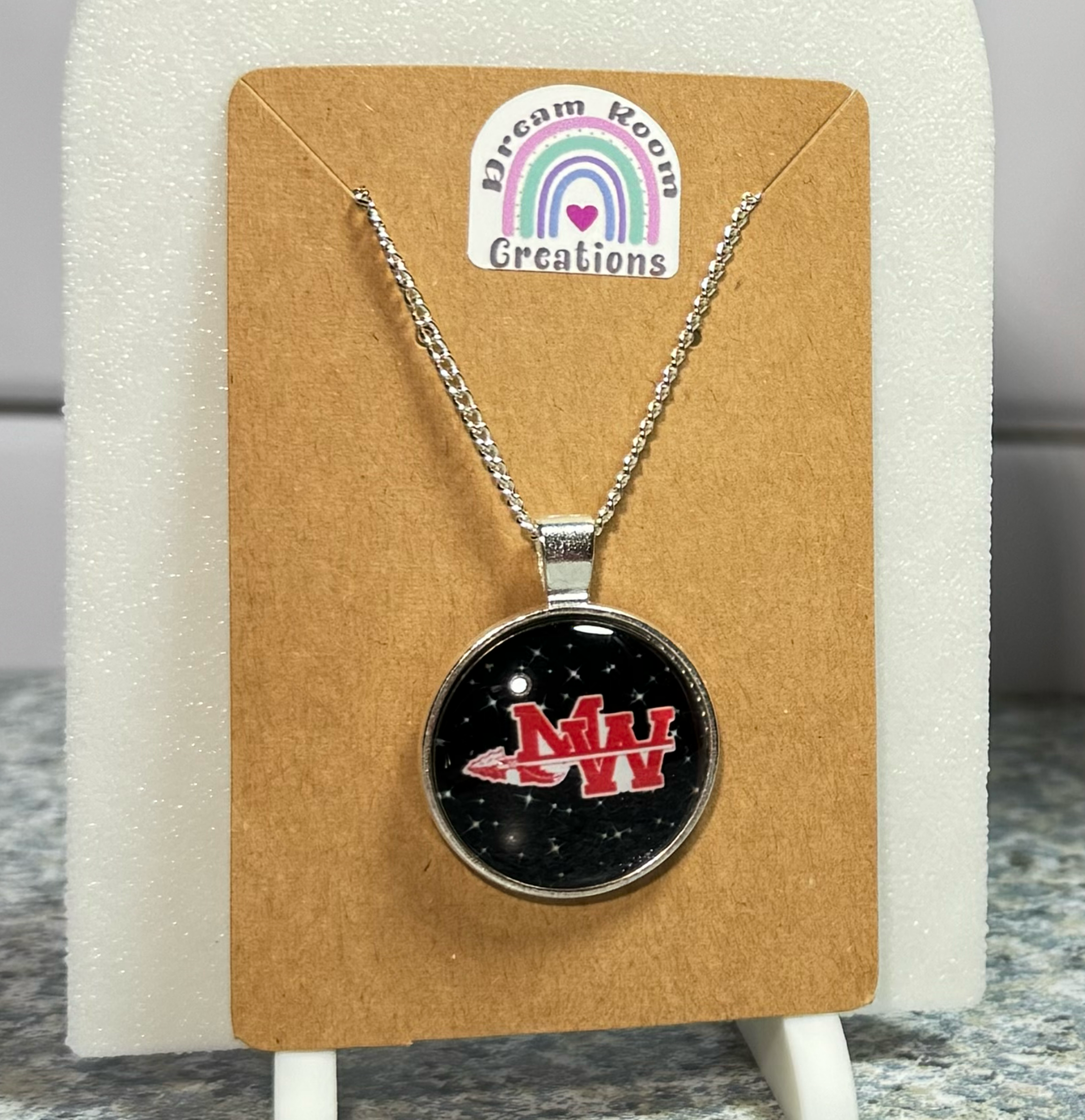 Mohawk Black Flares Glass Necklace