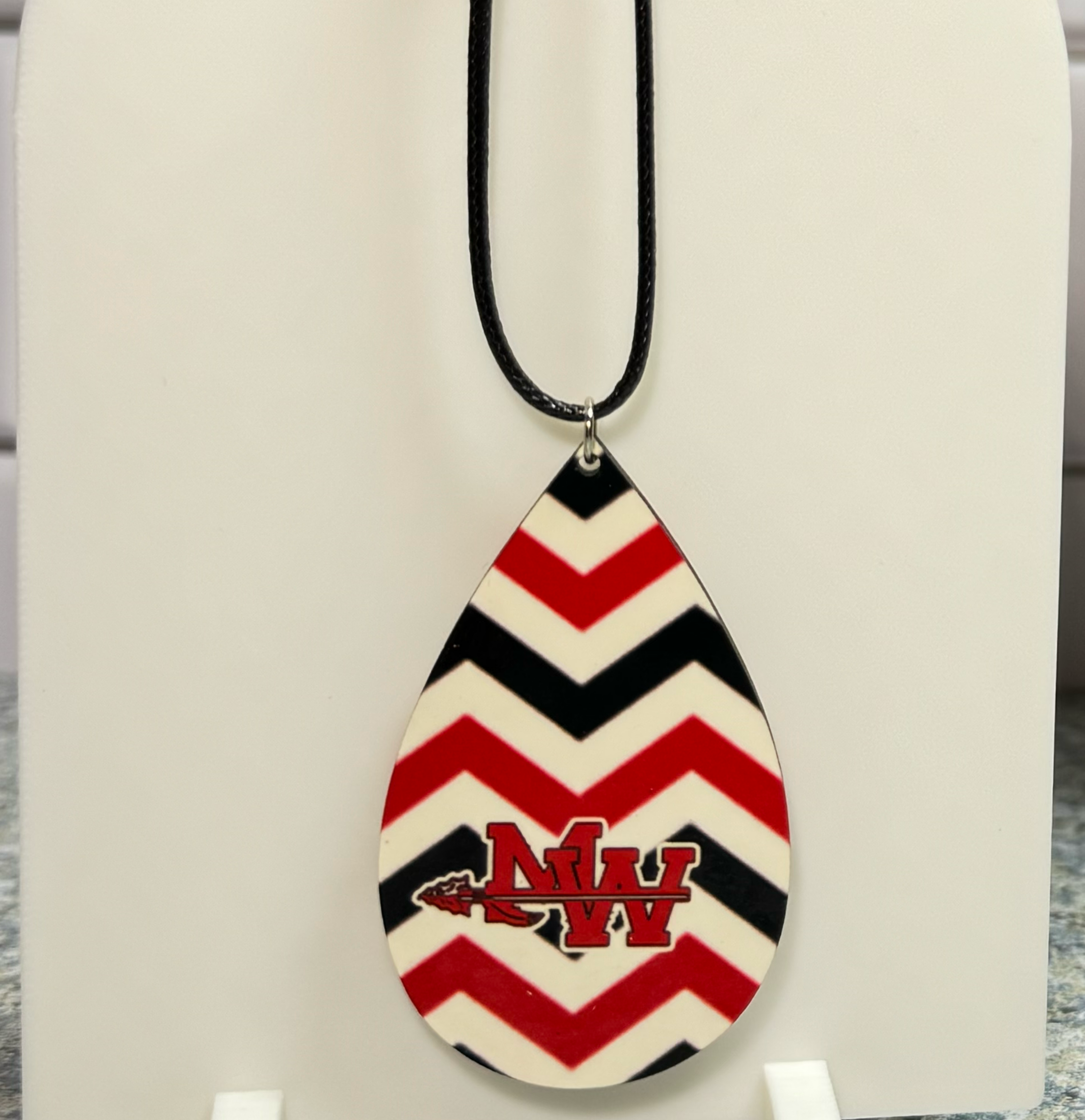 Mohawk Chevron Teardrop Necklace