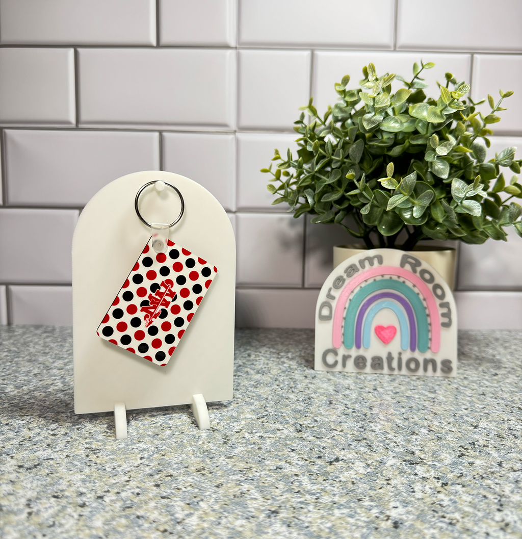 Mohawk Double Sided Rectangle Dots Keychain