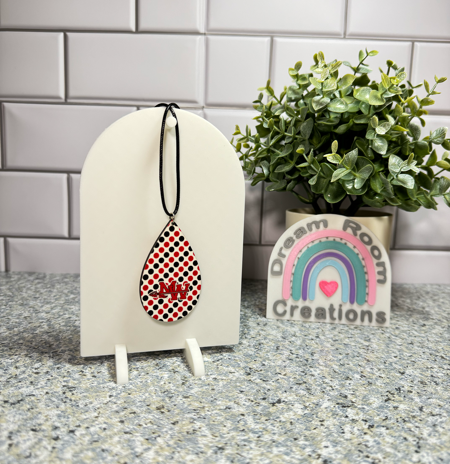 Mohawk Dots Teardrop Necklace
