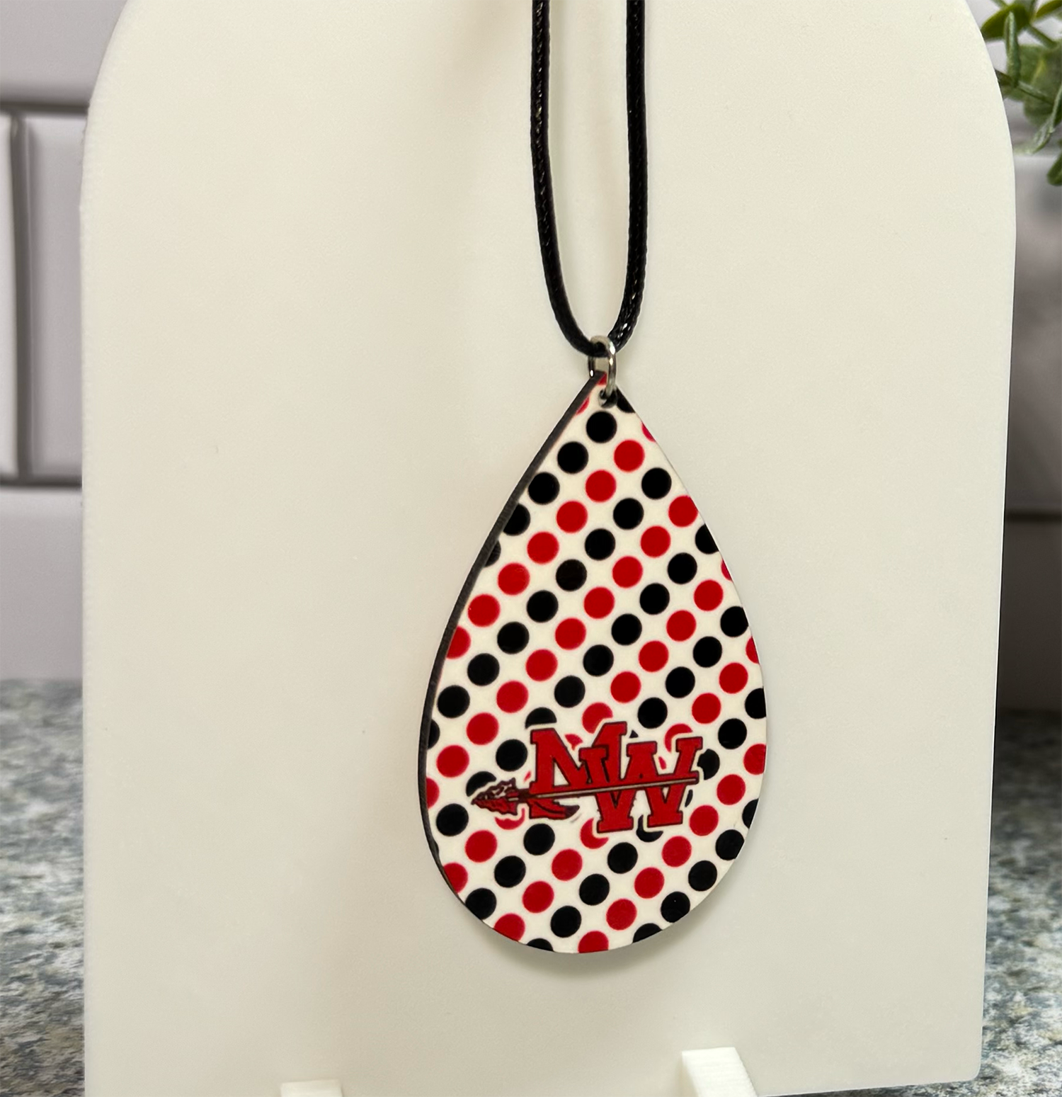 Mohawk Dots Teardrop Necklace
