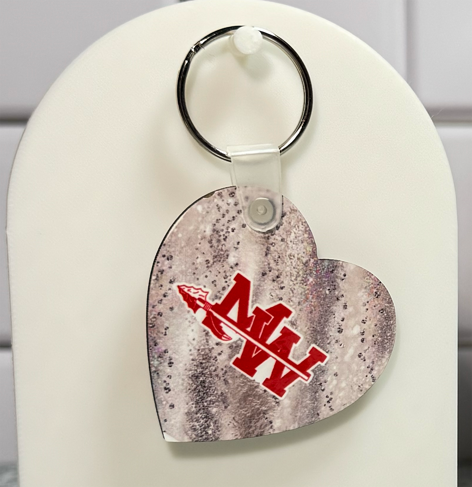Mohawk Double Sided Heart Milkyway Keychain