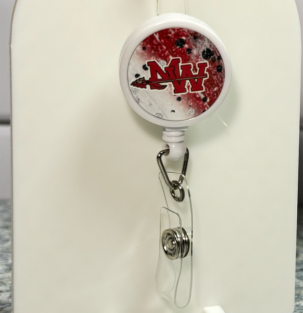 Mohawk Glitter Milkyway White Badge Reel