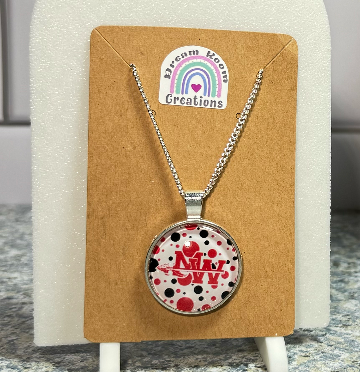 Mohawk Polka Dots Glass Necklace