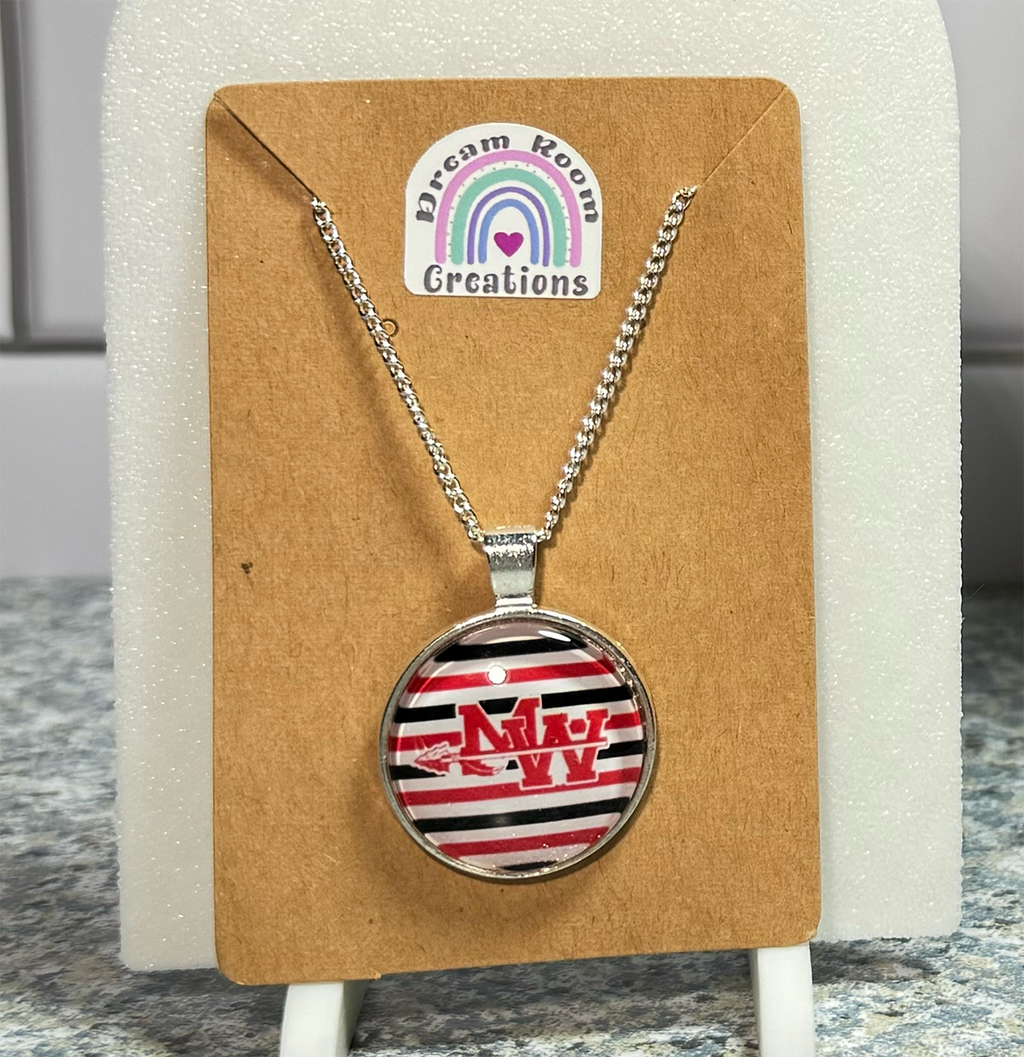 Mohawk Stripes Glass Necklace