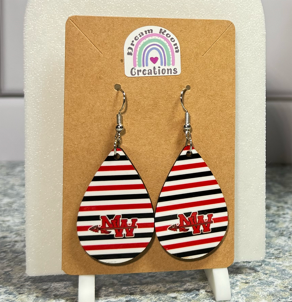 Mohawk Stripes Teardrop Earrings