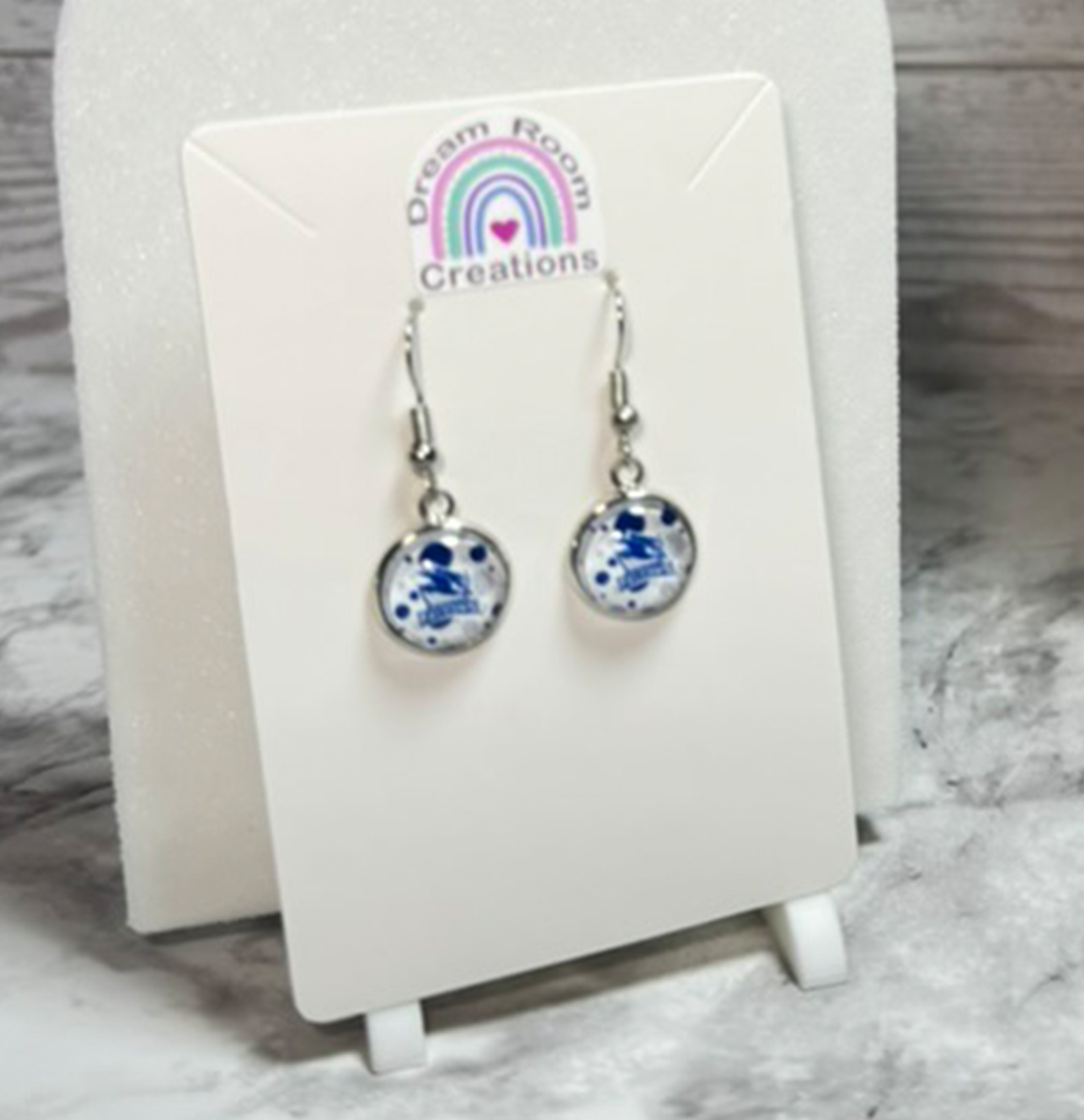 Riverdale Falcons Polka Dot Glass Dangle Earrings