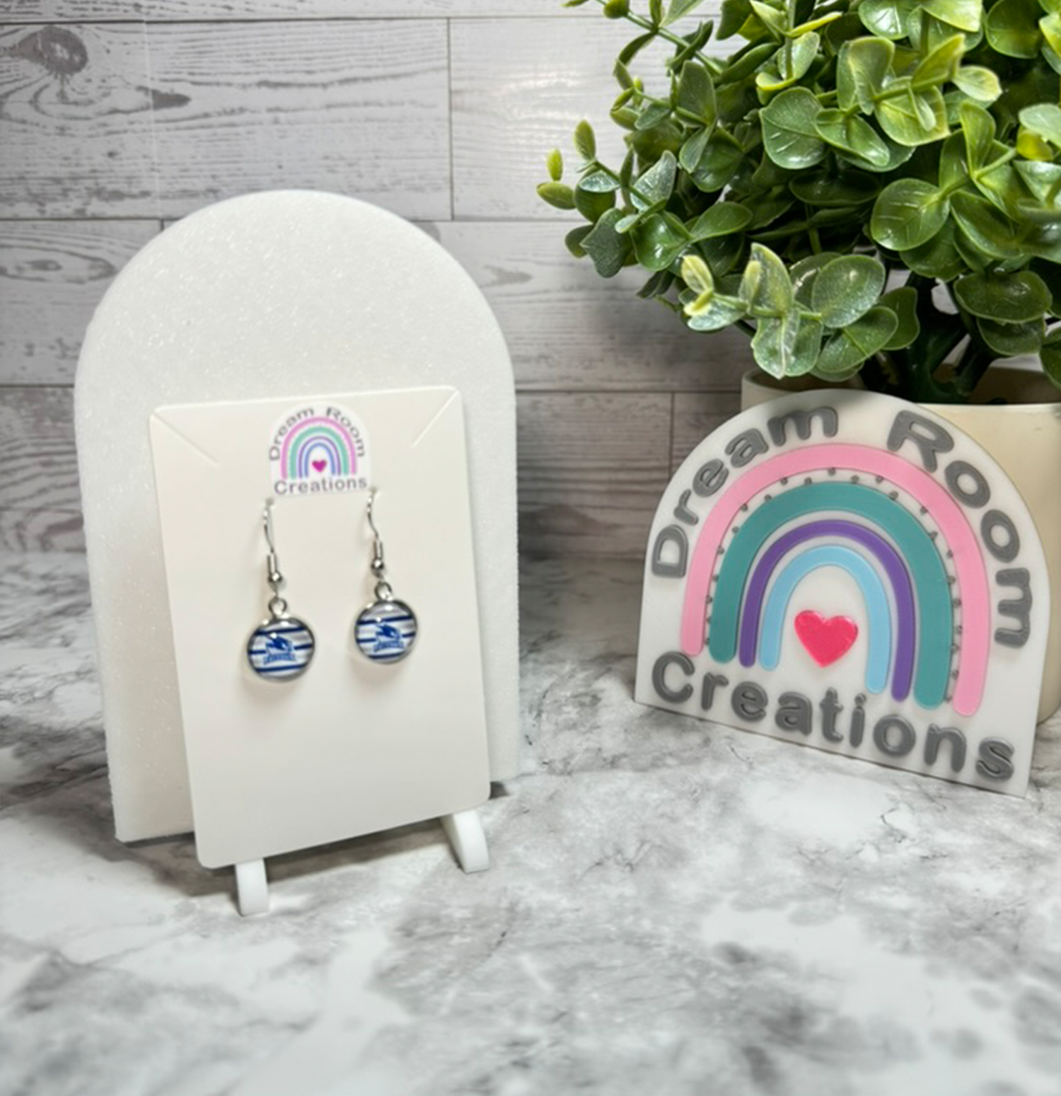 Riverdale Falcons Stripes Glass Dangle Earrings