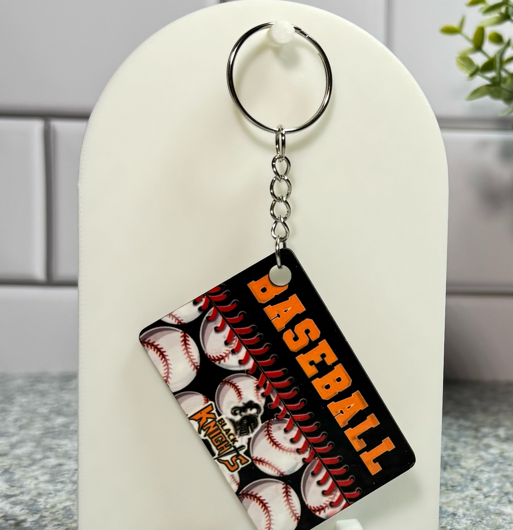 Van Buren Double Sided Rectangle Baseball Keychain