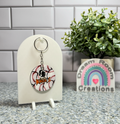 Van Buren Double Sided Round Baseball Keychain