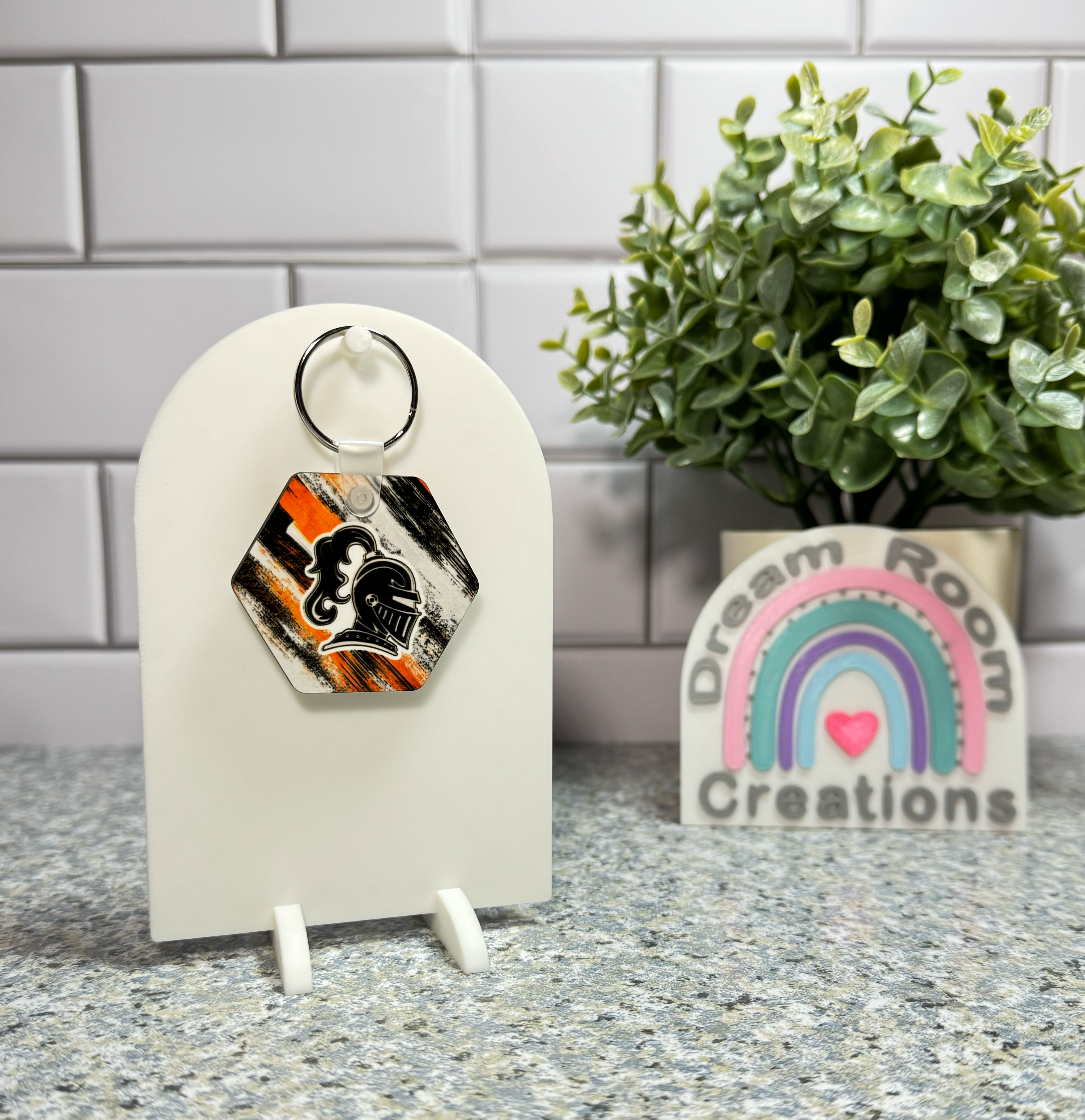 Van Buren Double Sided Hexagon Milkyway Keychain