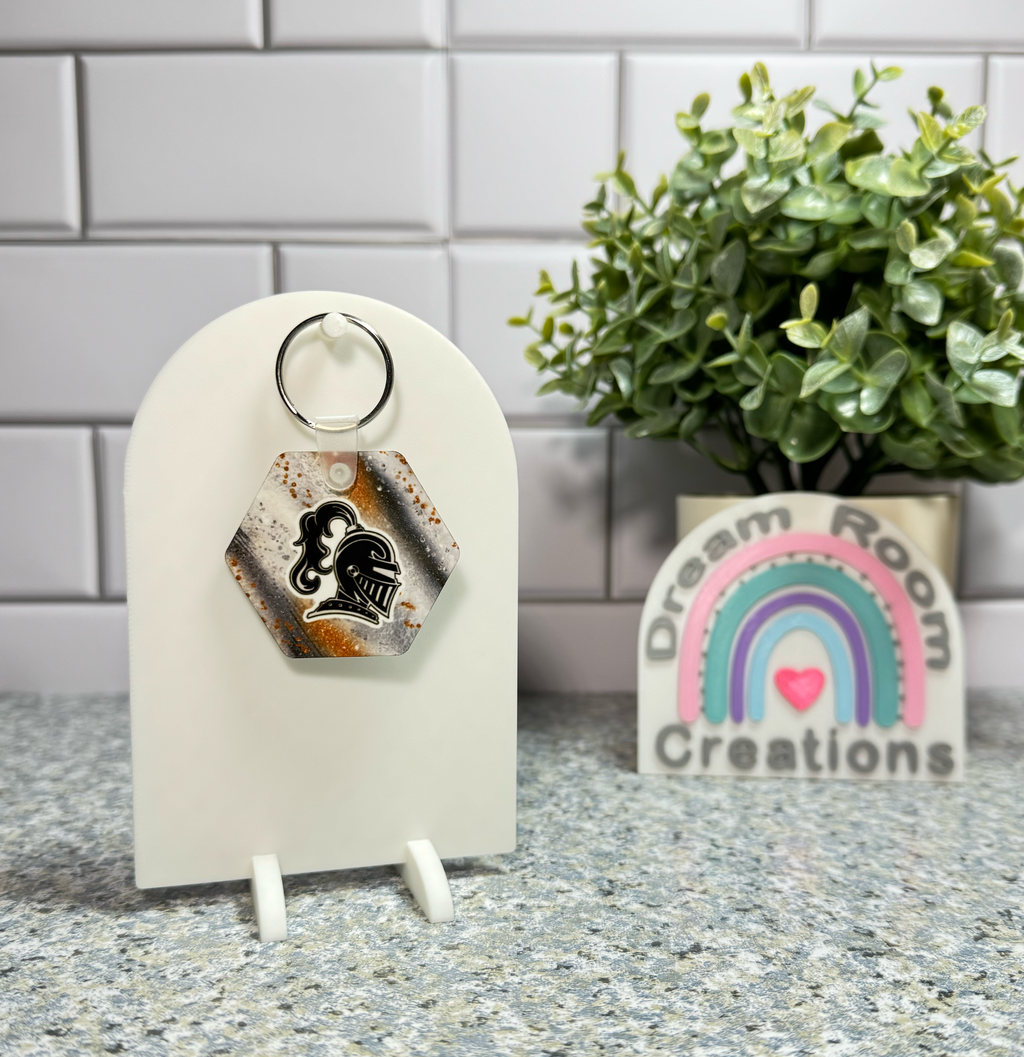 Van Buren Double Sided Hexagon Milky way Keychain