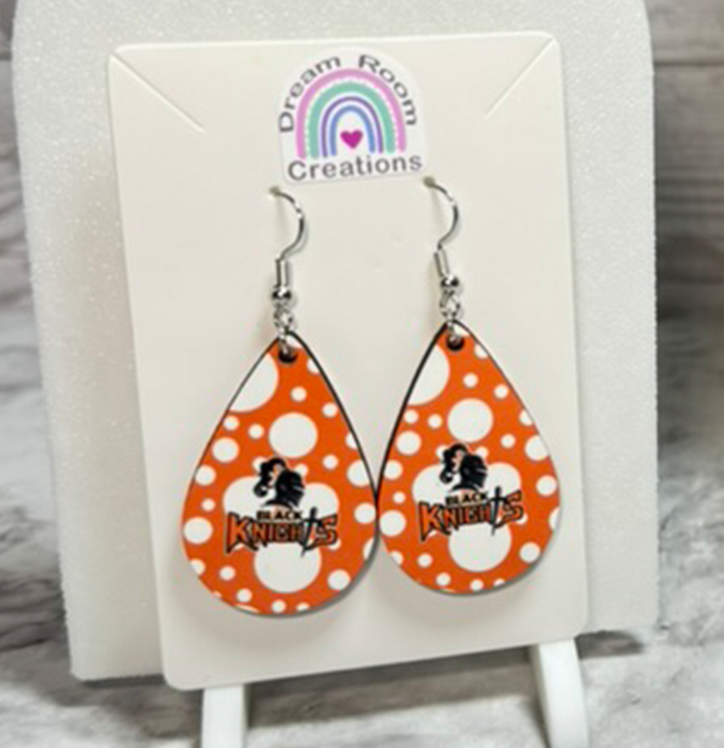 Van Buren Orange Dots Teardrop Earrings