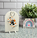 Van Buren Double Sided Rectangle Polka Dots Keychain