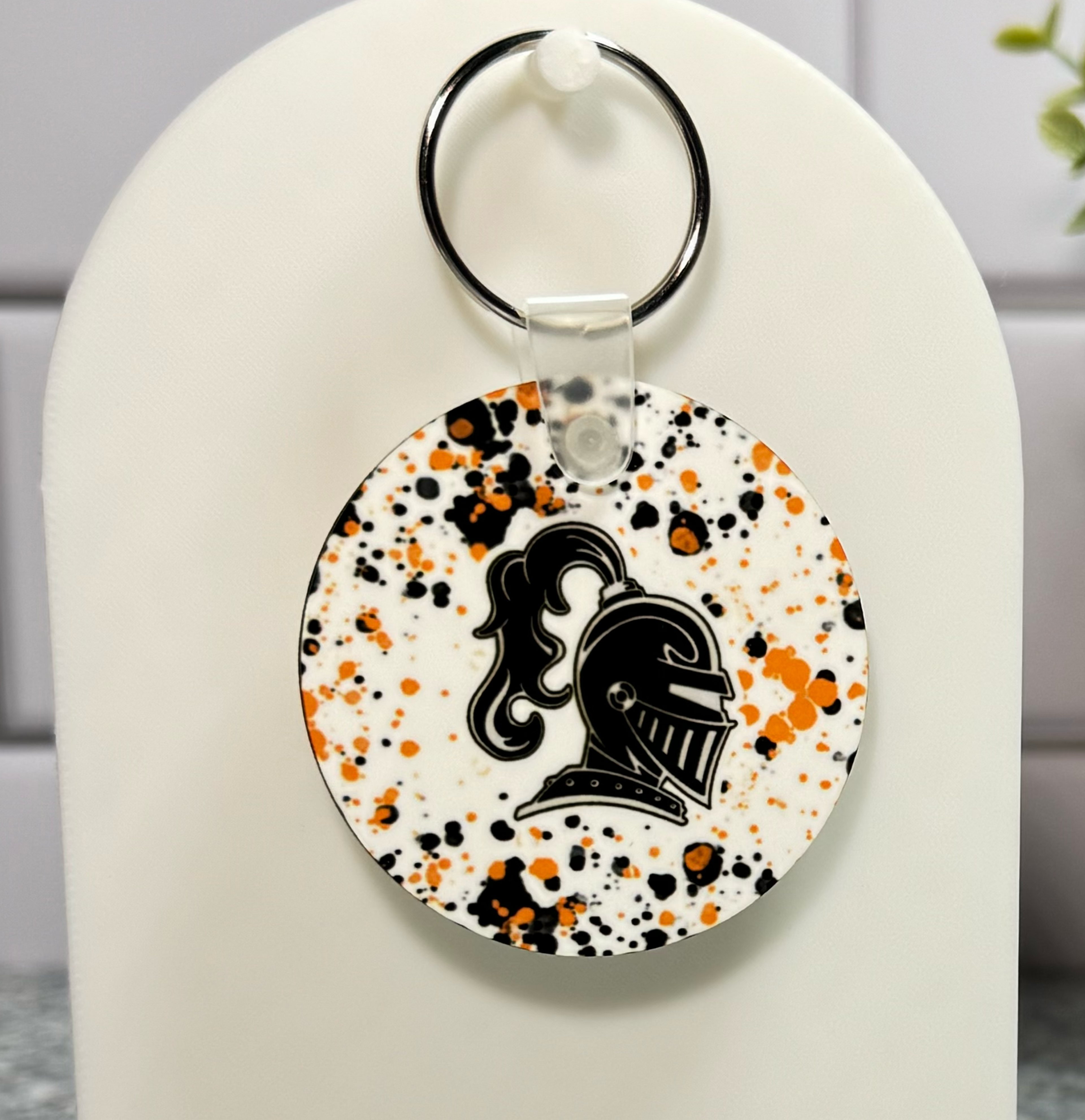 Van Buren Double Sided Round Powerwash Keychain